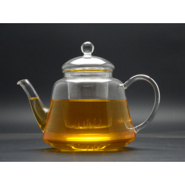 400ml Hand Made Green&Flower Teapot with Glass Lid and Infuser